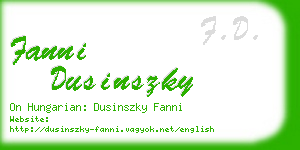 fanni dusinszky business card